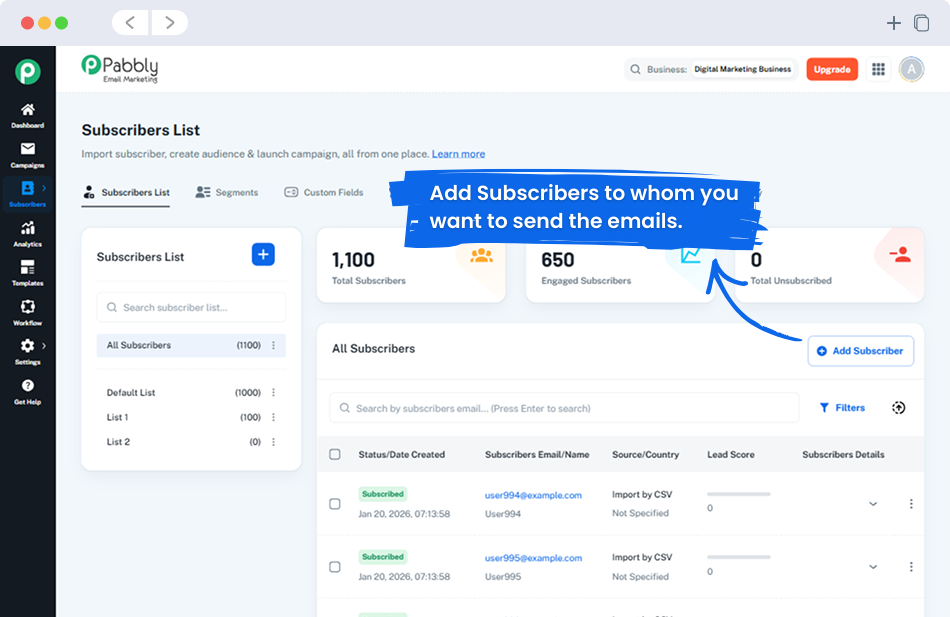 Manage Your Subscriber List