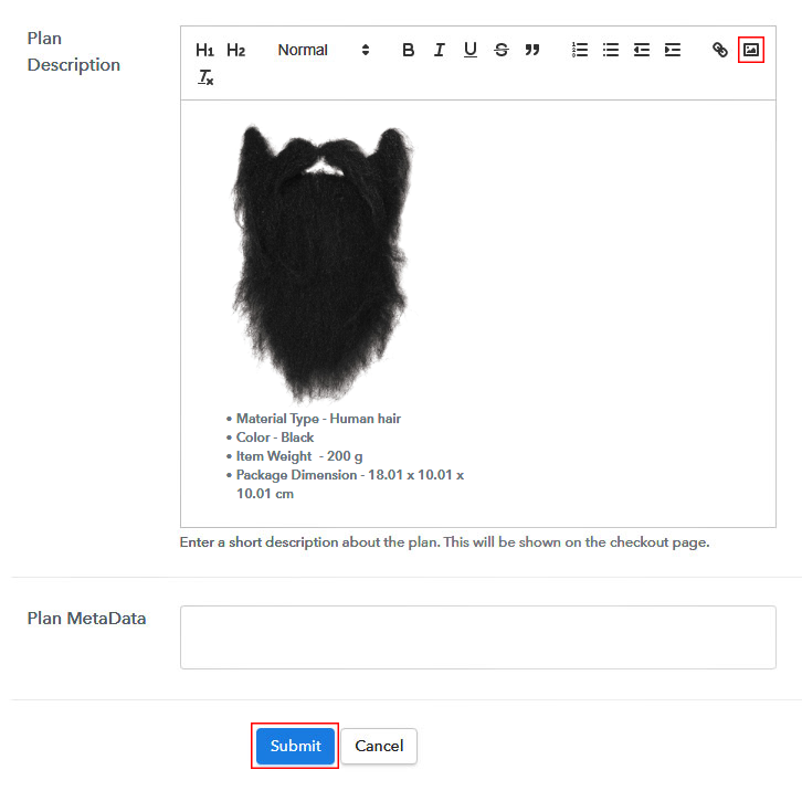 Add Image & Description to Sell Fake Beards Online