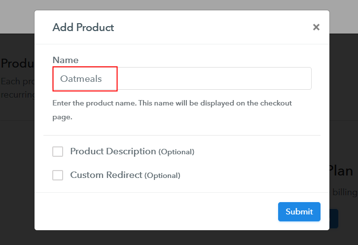 Add Product to Start Selling Oatmeals Online