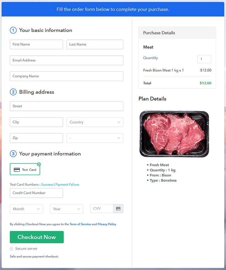 online meat business plan