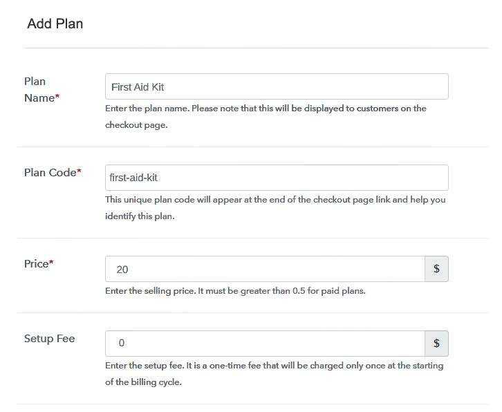 Specify the Plan and Pricing to Sell First Aid Kits Online