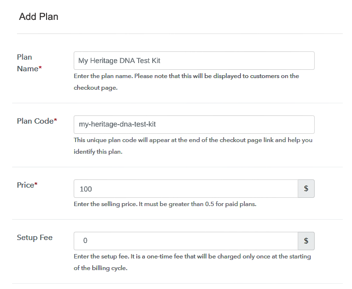 Specify the Plan and Pricing to Sell DNA Testing Kits Online