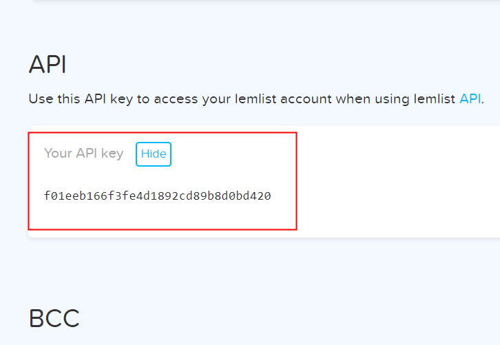 Copy API Key